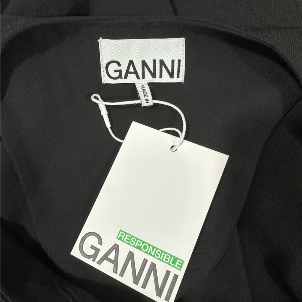 Ganni Twill Mini Dress Black size 38 new with tag - Picture 10 of 11